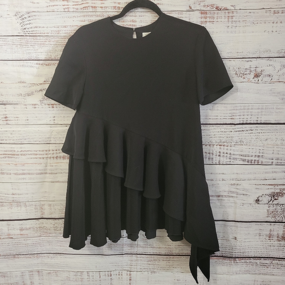 Adeam Black M Ruffle Top - Picture 7 of 11